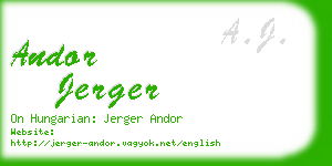 andor jerger business card